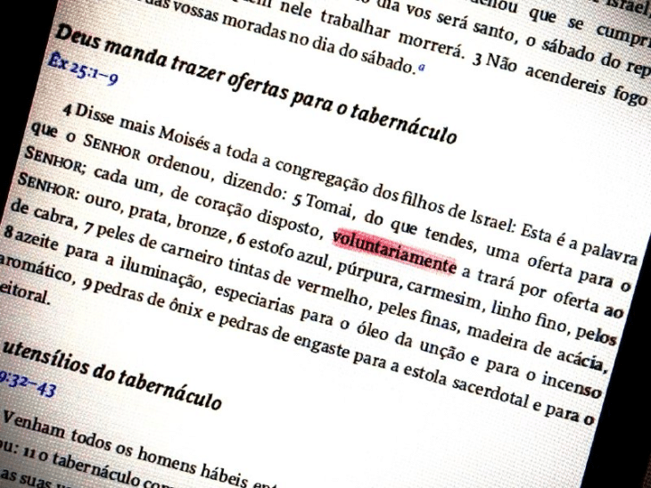 Imagem do texto bíblico representando o Estudo de Êxodo 35